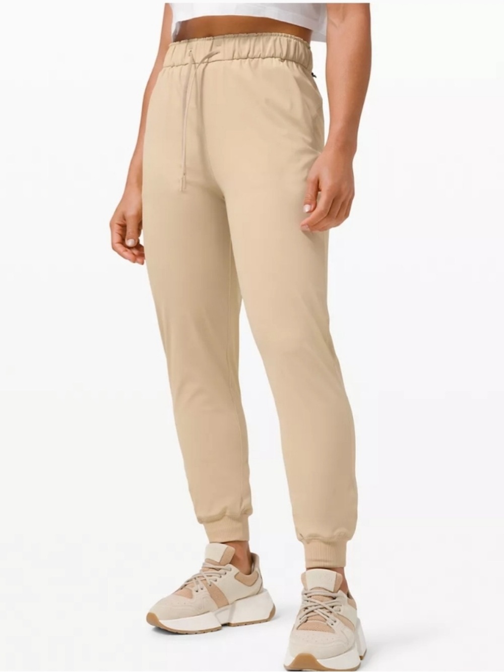 Lululemon Stretch High Rise Jogger Pants Trench Beige Khaki Size 2